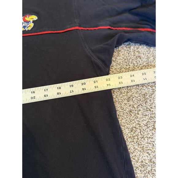 Cutter & Buck KU Jayhawks XL Short Sleeve Collar Polo Shirt Navy Red Vintage - Picture 8 of 8